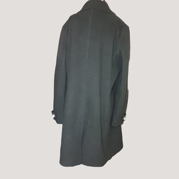 Brooks Brothers Wool Blend Black Duffle Coat Toggle Closures Size 12 - Picture 8 of 12